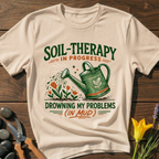 Soil-Therapy T-Shirt - botanical nature graphic t-shirt, minimalist design, unisex tee for Nature Lovers, Garnder, Farmer, Plant Lovers
