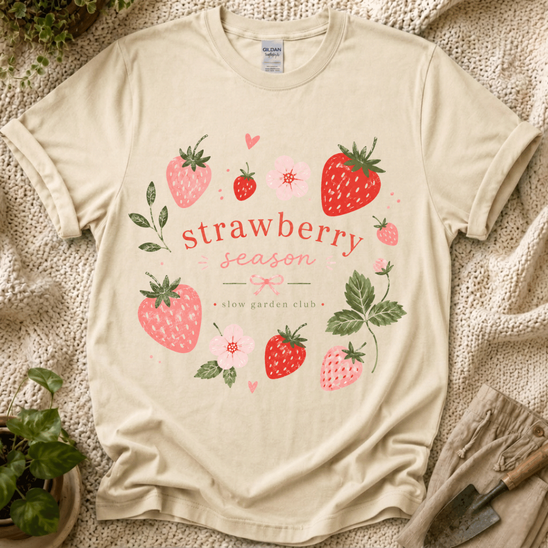 Strawberry Season T-Shirt by Zen & Zucchinis Slow Garden Club