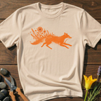 Blooming Fox T-Shirt - botanical nature graphic t-shirt, minimalist design, unisex tee”