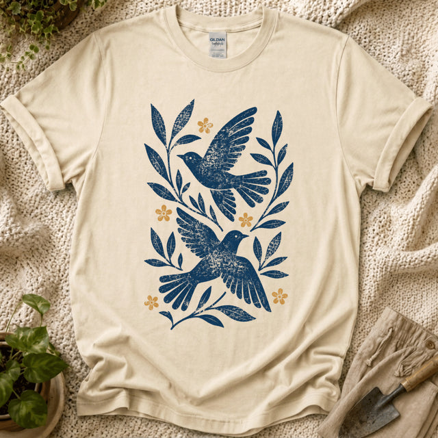 Botanical Birds T-Shirt by Zen & Zucchinis Slow Garden Club