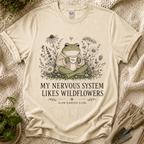 My Nervous System Likes Wildflowers T-Shirt by Zen & Zucchinis Slow Garden Club
