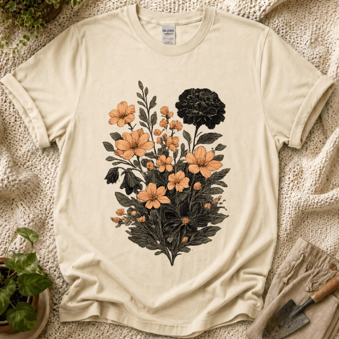 Vintage Flower Bouquet T-Shirt by Zen & Zucchinis Slow Garden Club