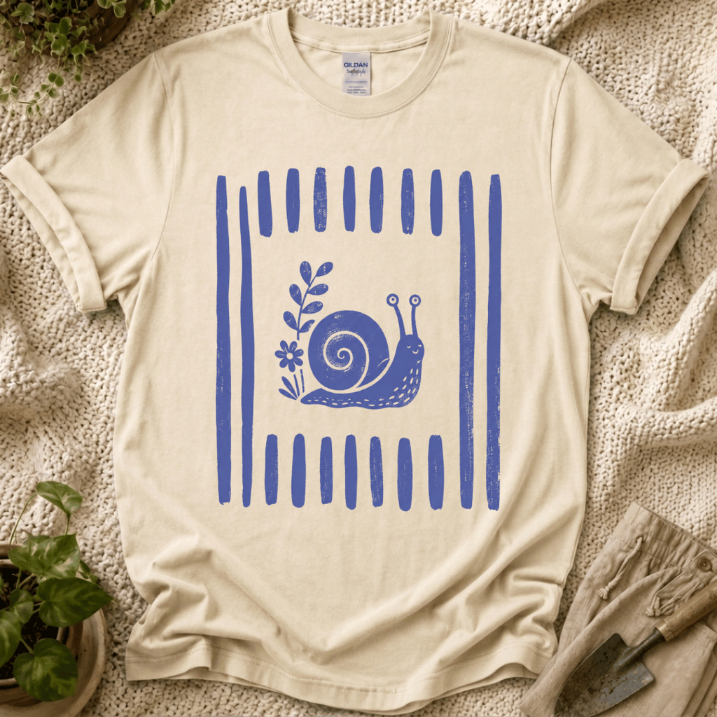 Snial In Stripes Garden Summer T-Shirt