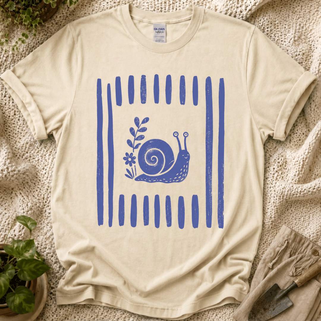 Snial In Stripes Garden Summer T-Shirt