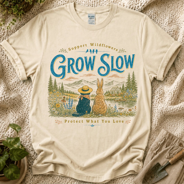 Grow Slow Wildflower Garden T-Shirt by Zen & Zucchinis Slow Garden Club