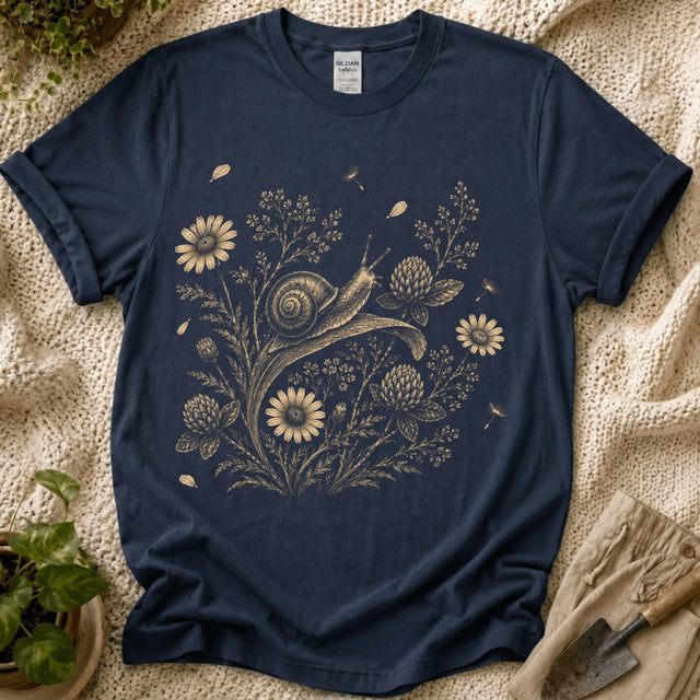 Slow Snail Wildflower Garden T-Shirt by Zen & Zucchinis Slow Garden Club