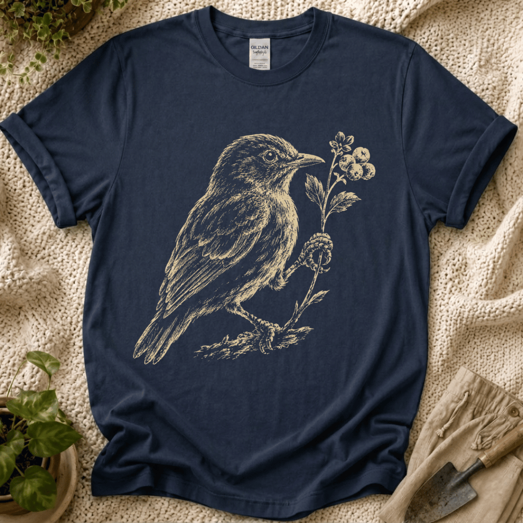 Quiet Garden Bird T-Shirt by Zen & Zucchinis Slow Garden Club