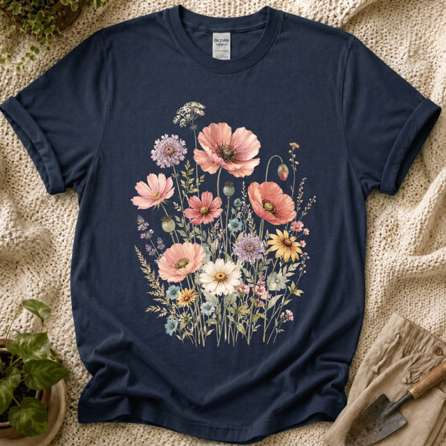Soft Wildflower Bouquet T-Shirt by Zen & Zucchinis Slow Garden Club