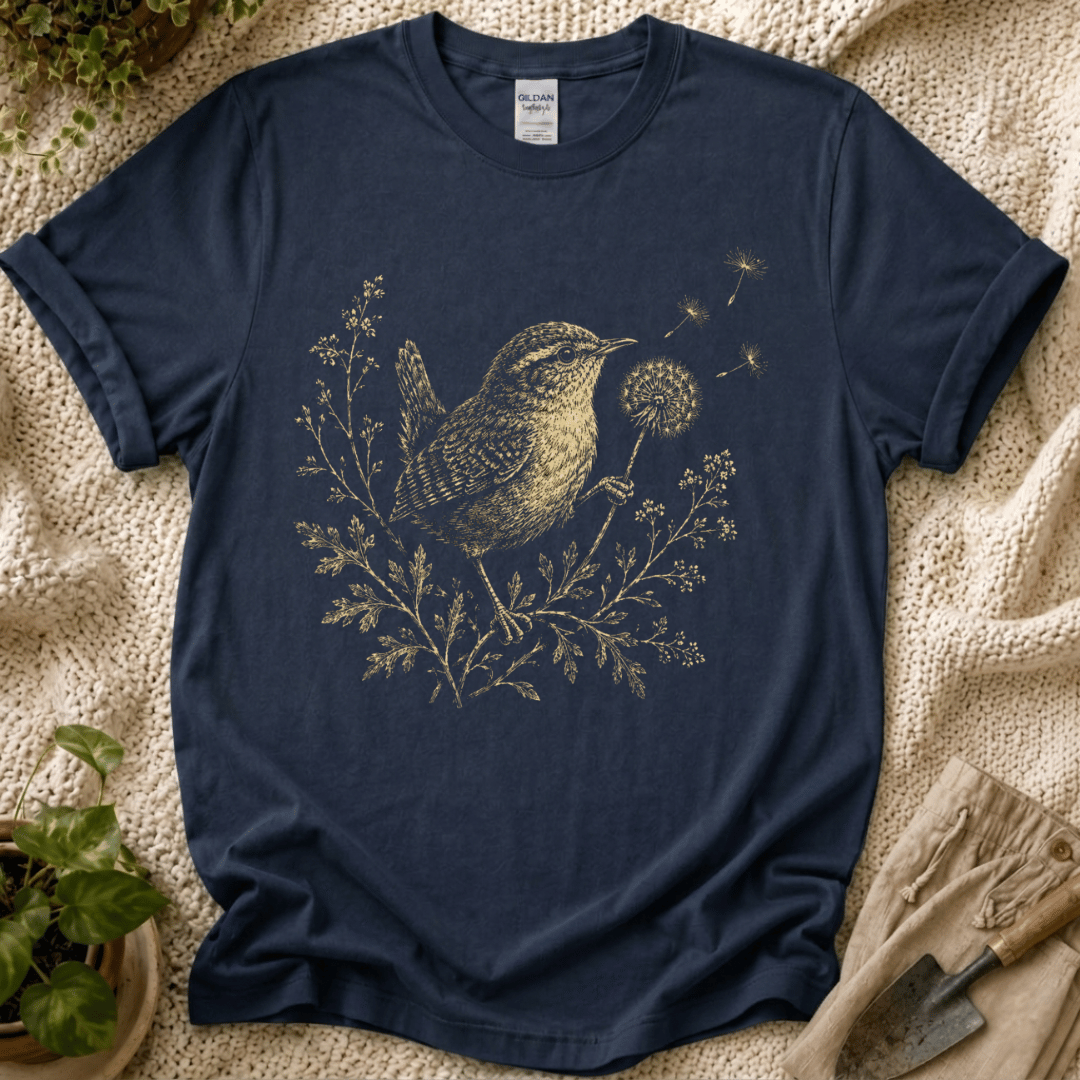 Tiny Bird Dandelion Wish T-Shirt