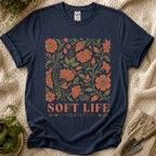 Soft Life Society Red Flower T-Shirt by Zen & Zucchinis Slow Garden Club