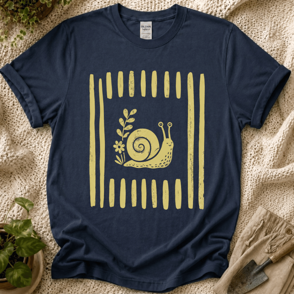Snial In Stripes Garden Summer T-Shirt