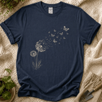 Dandelion Butterfly in the Wind T-Shirt by Zen & Zucchinis Slow Garden Club