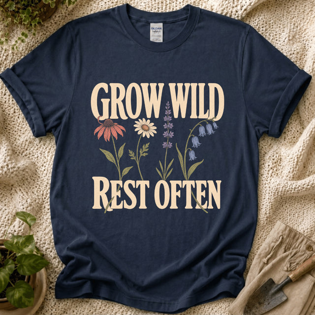 Grow Wild Rest Often Garden T-Shirt - Zen & Zucchinis garden graphic tee