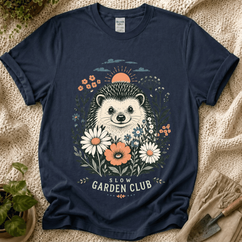 Hedgehog Garden Sunset T-Shirt