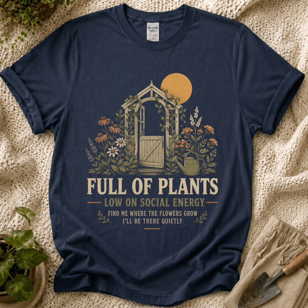 Full of Plants Garden Sunset T-Shirt by Zen & Zucchinis Slow Garden Club