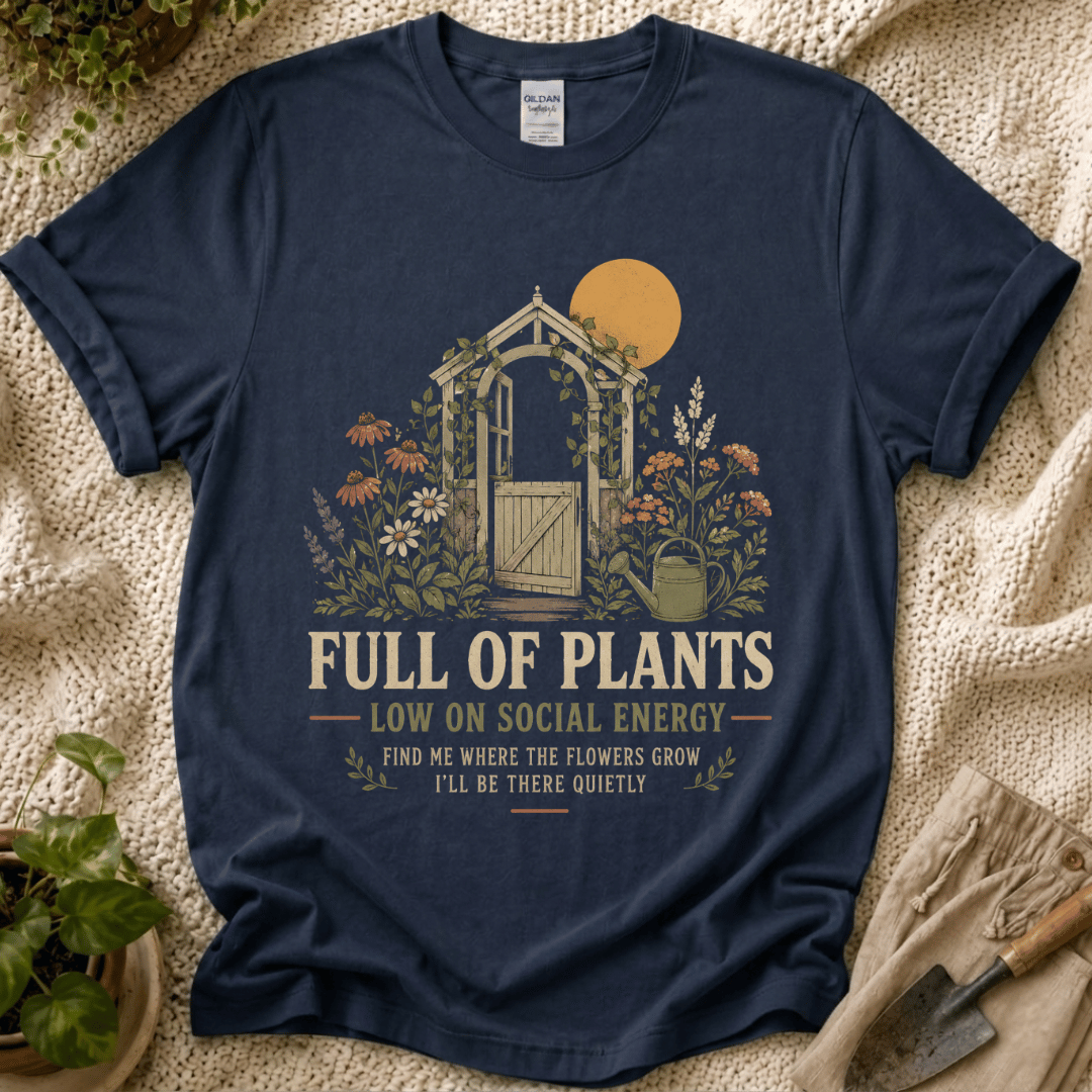 Full of Plants Garden Sunset T-Shirt by Zen & Zucchinis Slow Garden Club
