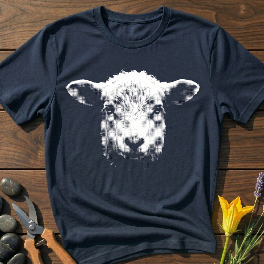 Sheep T-Shirt - botanical nature graphic t-shirt, minimalist design, unisex tee for Nature Lovers, Garnder, Farmer, Plant Lovers