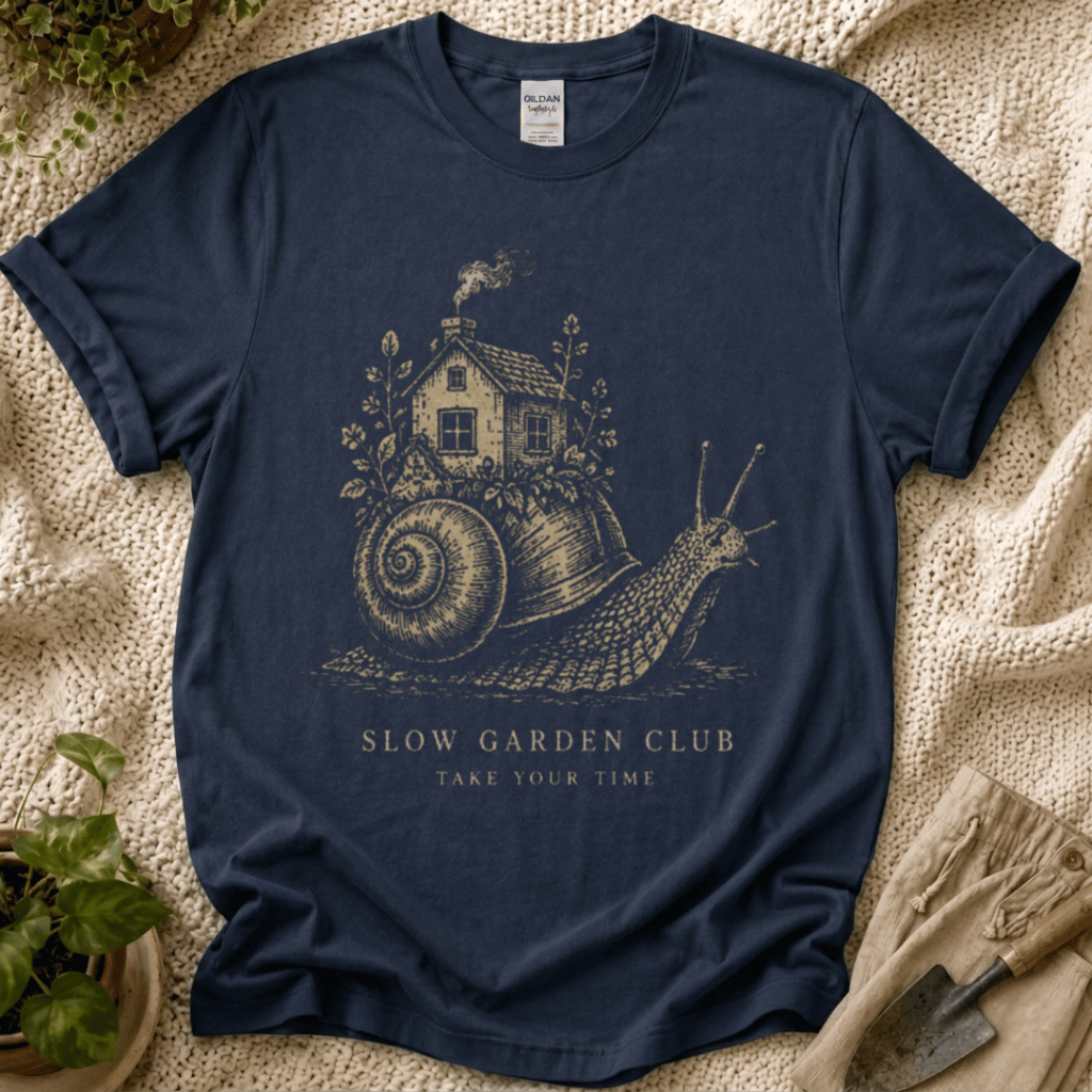 Take Your Time Snail Slow Garden Club T-Shirt by Zen & Zucchinis Slow Garden Club