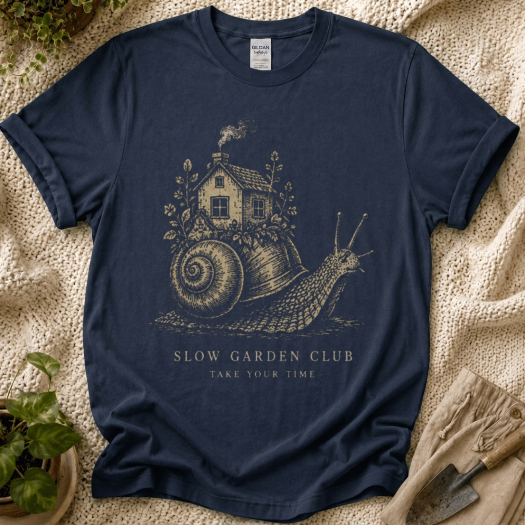 Take Your Time Snail Slow Garden Club T-Shirt by Zen & Zucchinis Slow Garden Club