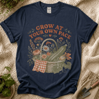 Grow at Your Own Pace Zucchini Basket T-Shirt by Zen & Zucchinis Slow Garden Club