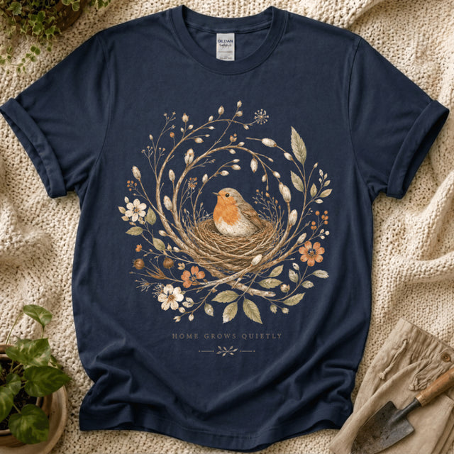 Soft Birds Nest Nature T-Shirt - Zen & Zucchinis garden graphic tee