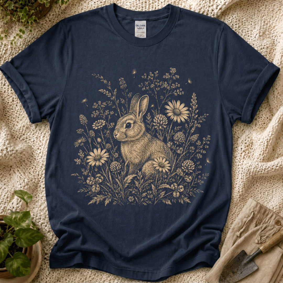 Rabbit In Sunflower Meadow T-Shirt