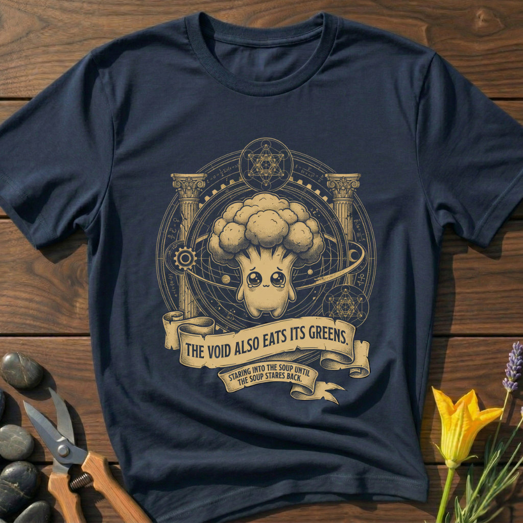 The Void Eats Greens T-Shirt - botanical nature graphic t-shirt, minimalist design, unisex tee for Nature Lovers, Garnder, Farmer, Plant Lovers