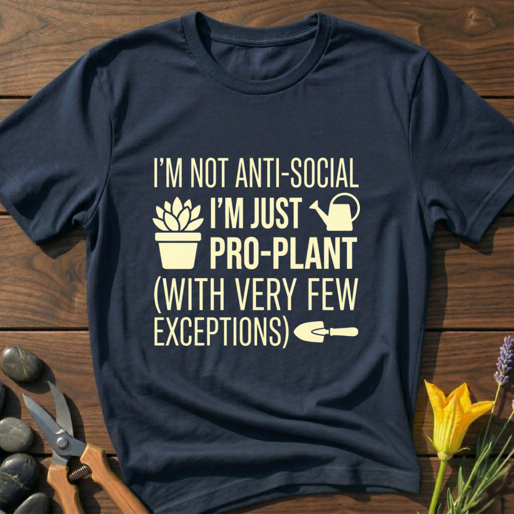 Just Pro Plants T-Shirt - botanical nature graphic t-shirt, minimalist design, unisex tee for Nature Lovers, Garnder, Farmer, Plant Lovers