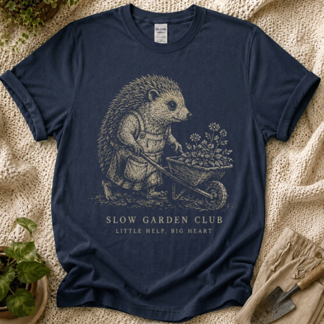 Little Help Big Heart Hedgehog T-Shirt by Zen & Zucchinis Slow Garden Club