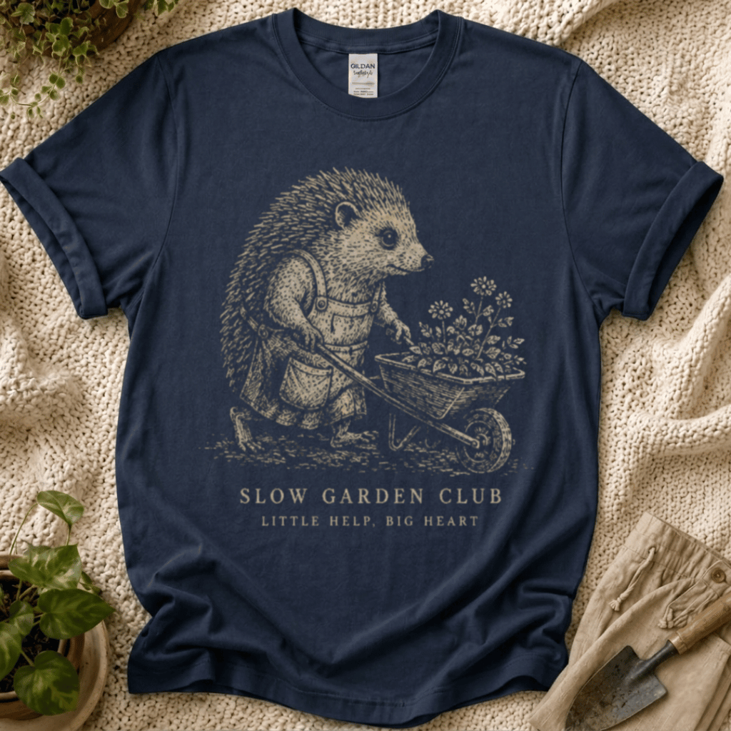 Little Help Big Heart Hedgehog T-Shirt by Zen & Zucchinis Slow Garden Club