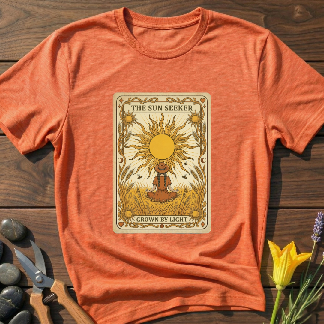 The Sun Seeker T-Shirt - botanical nature graphic t-shirt, minimalist design, unisex tee”