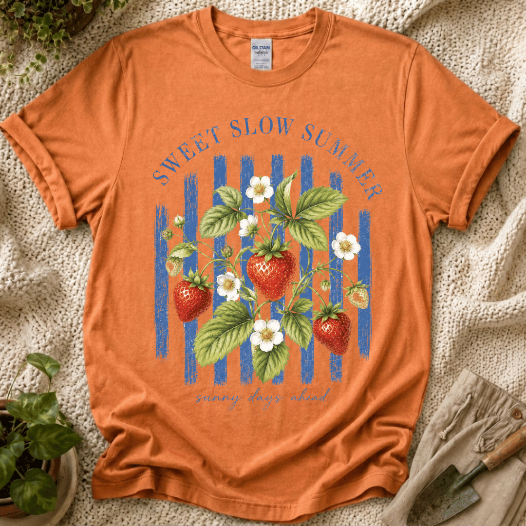 Sweet Slow Summer Strawberry Stripes T-Shirt