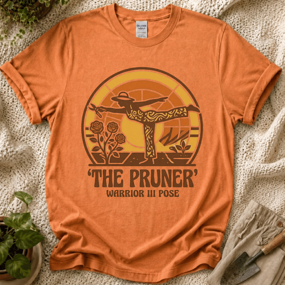 The Pruner Gardening Pose T-Shirt by Zen & Zucchinis Slow Garden Club