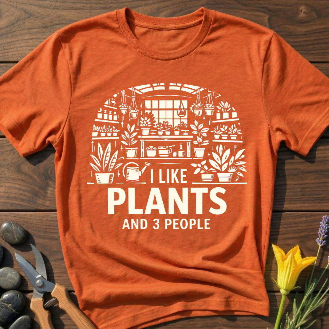 I Like Plants and 3 People T-Shirt