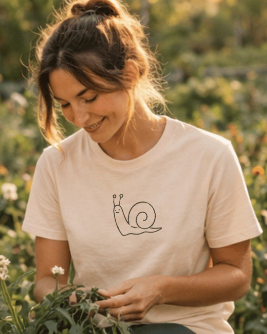 Zen & Zucchinis garden T-shirt lifestyle