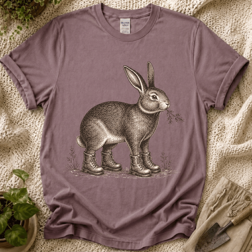 Garden Bunny With Shoes T-Shirt - Zen & Zucchinis garden graphic tee