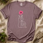 Snail with Flower T-Shirt by Zen & Zucchinis Slow Garden Club