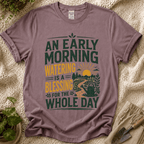 Early Morning Watering Blessing Garden T-Shirt by Zen & Zucchinis Slow Garden Club