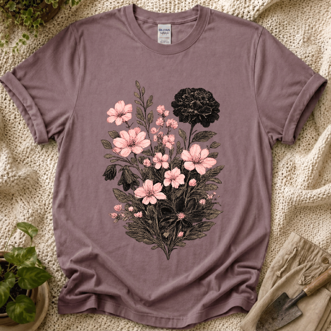 Vintage Flower Bouquet T-Shirt by Zen & Zucchinis Slow Garden Club