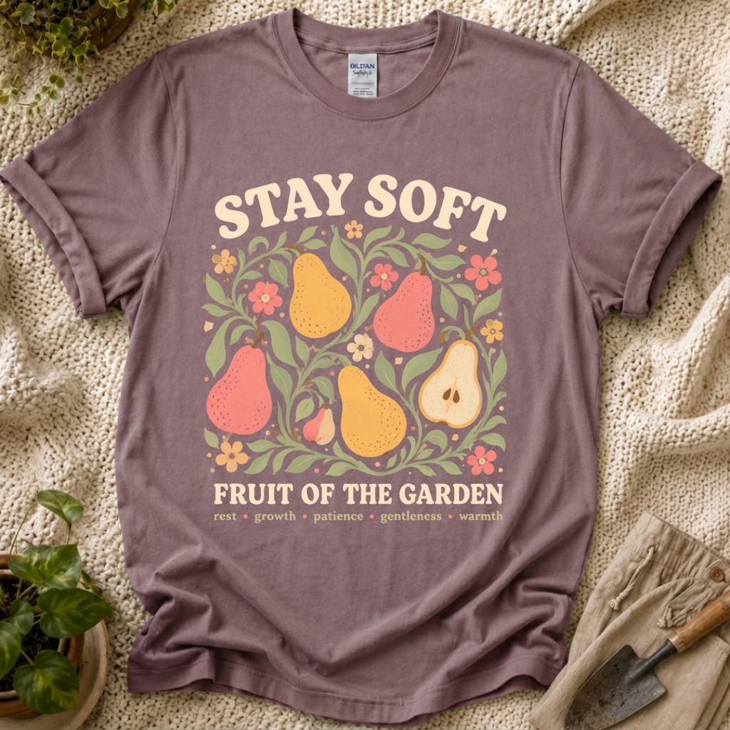 Stay Soft Fruit of the Garden Cottage T-Shirt by Zen & Zucchinis Slow Garden Club