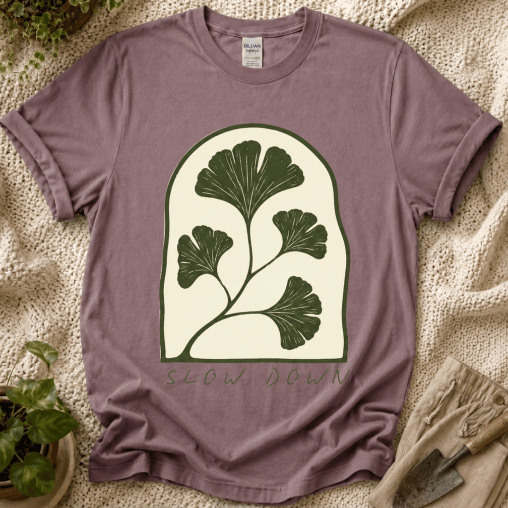 Slow Down Ginkgo T-Shirt by Zen & Zucchinis Slow Garden Club