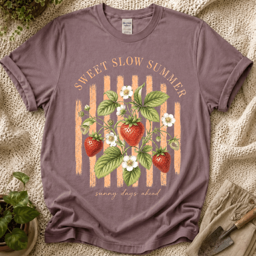 Sweet Slow Summer Strawberry Stripes T-Shirt