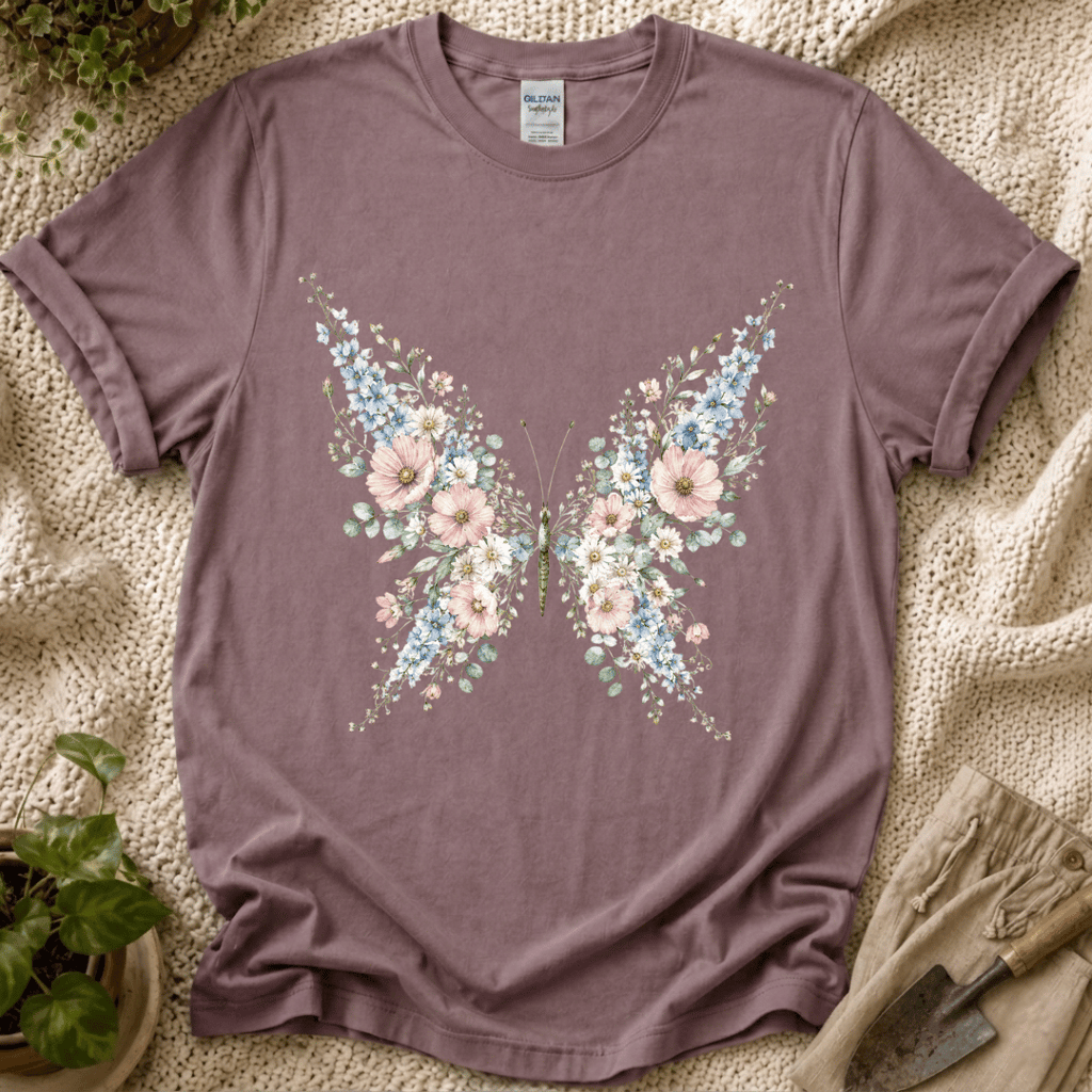 Flower Butterfly Beauty Garden T-Shirt