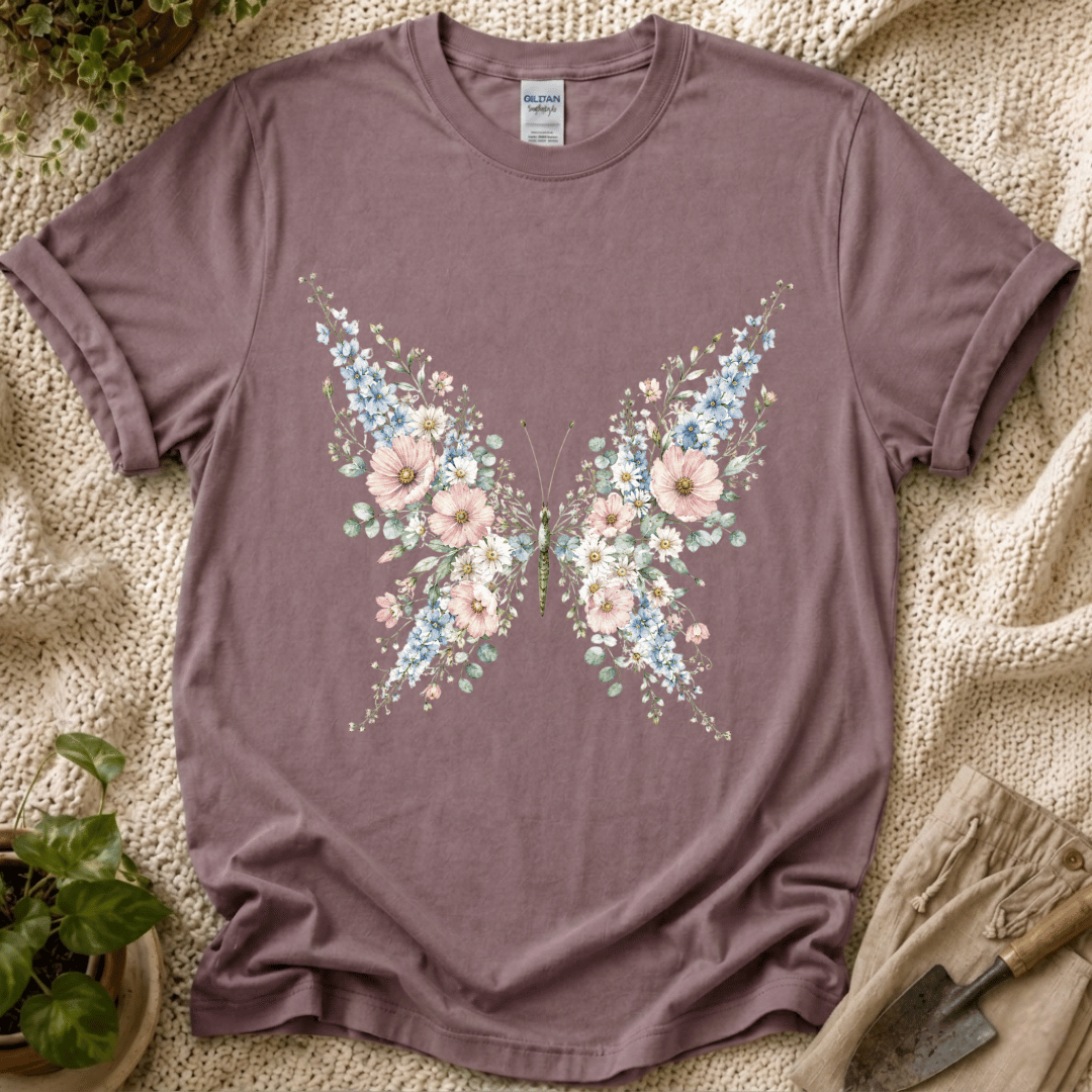 Flower Butterfly Beauty Garden T-Shirt