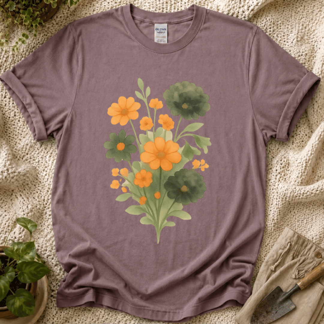 Vintage Watercolor Flower Bouquet T-Shirt by Zen & Zucchinis Slow Garden Club