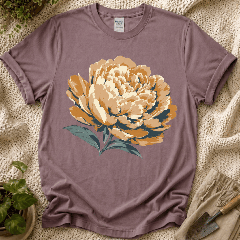 Blush Peony Flower Bloom T-Shirt by Zen & Zucchinis Slow Garden Club