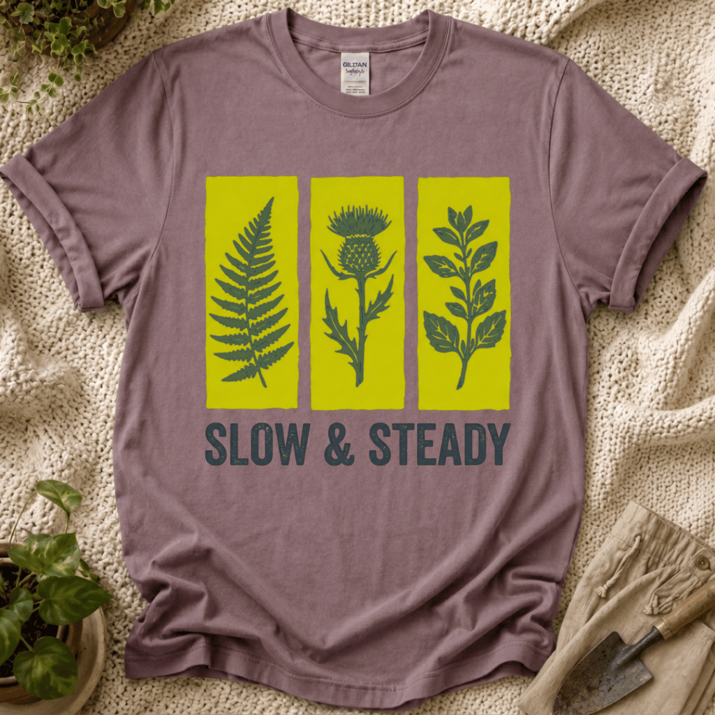 Slow And Steady Art Flower T-Shirt