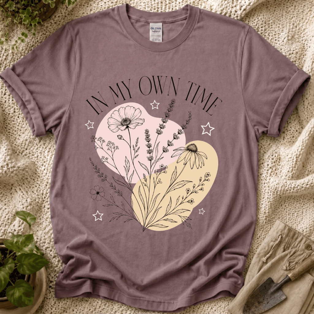 In My Own Time Boho Botanical T-Shirt by Zen & Zucchinis Slow Garden Club