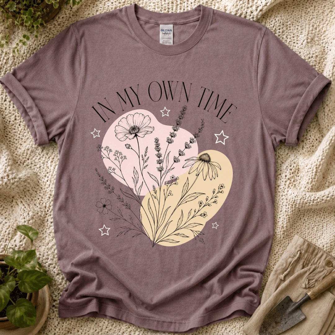 In My Own Time Boho Botanical T-Shirt by Zen & Zucchinis Slow Garden Club