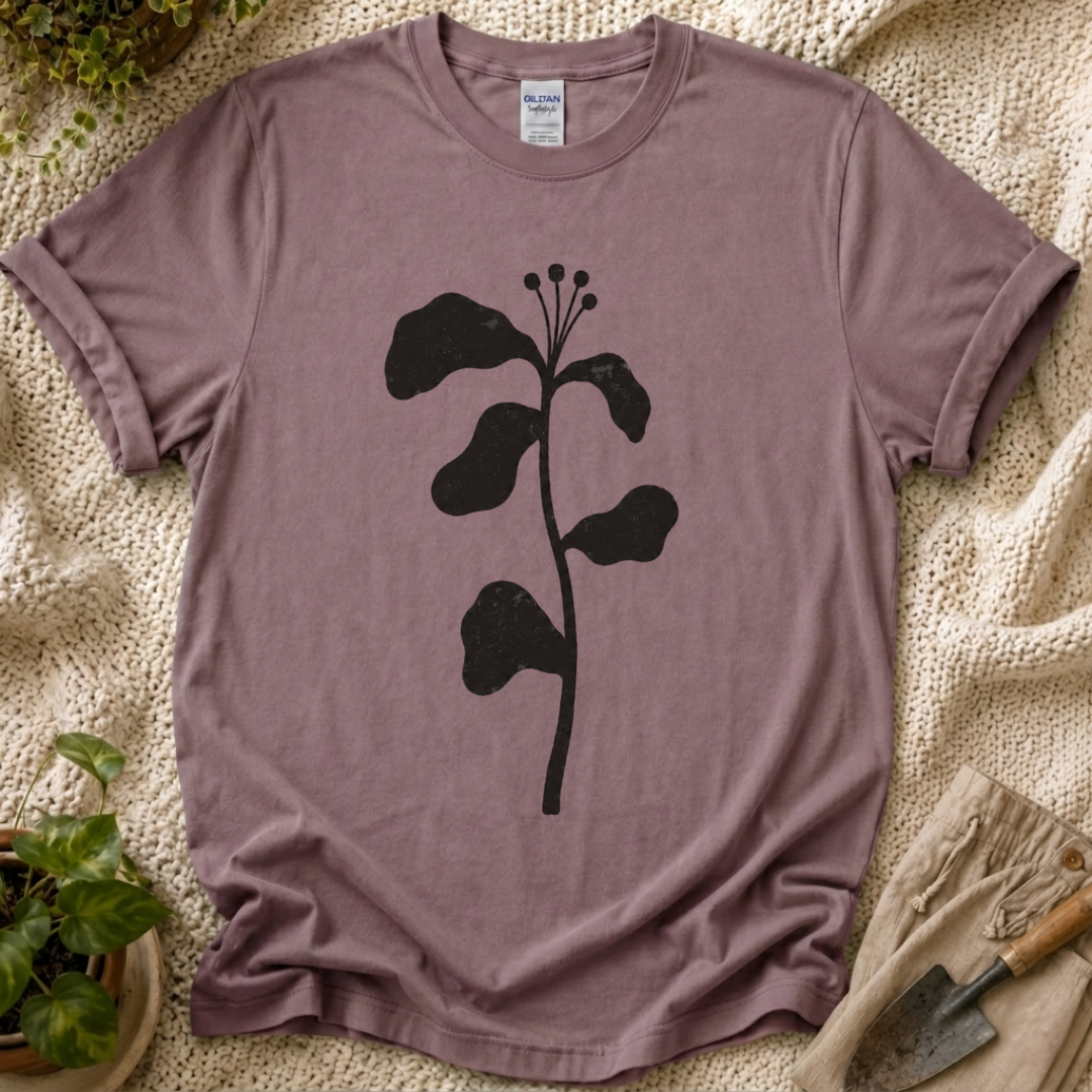 Minimal Botanical Stem T-Shirt